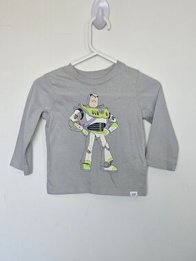 Baby Gap Disney Pixar Toy Story Buzz Lightyear Long Sleeve Shirt Grey 🩷